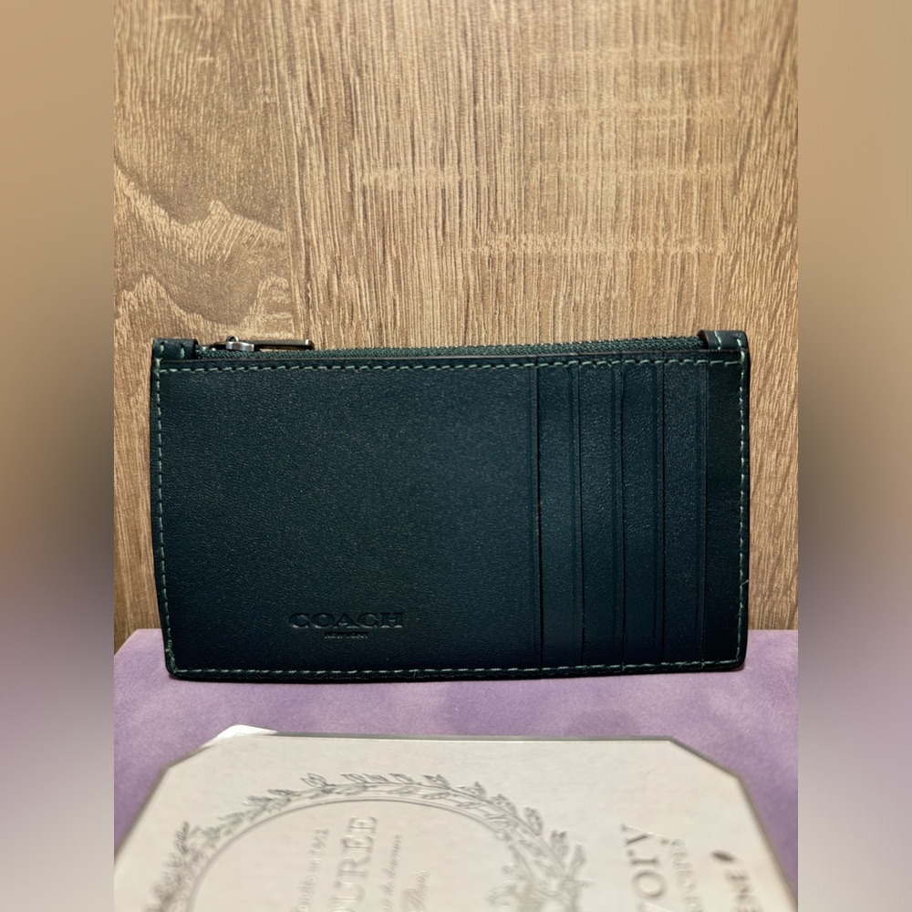 Zip Card Case With Varsity Patch - Picture 2 of 3